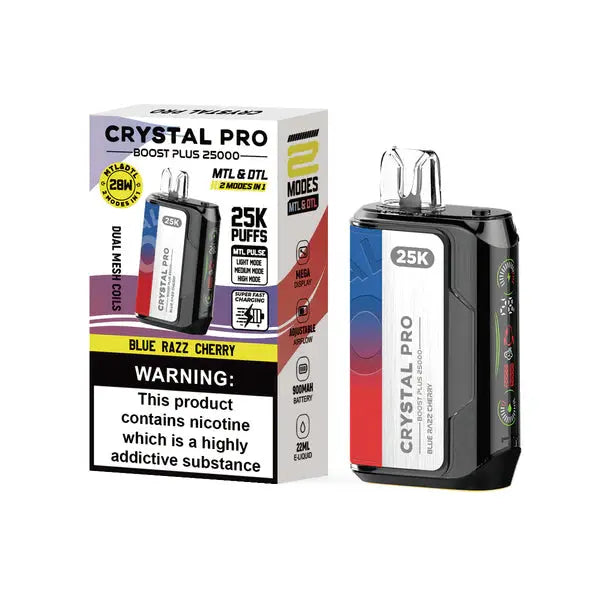 Crystal Pro Boost Plus 25000 Disposable Vape Pod Device - 20mg - Box of 5 My StoreNot Found Vape wholesale supplies